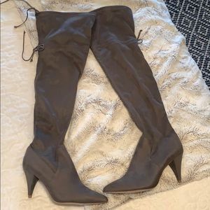 Over the knee suede boots